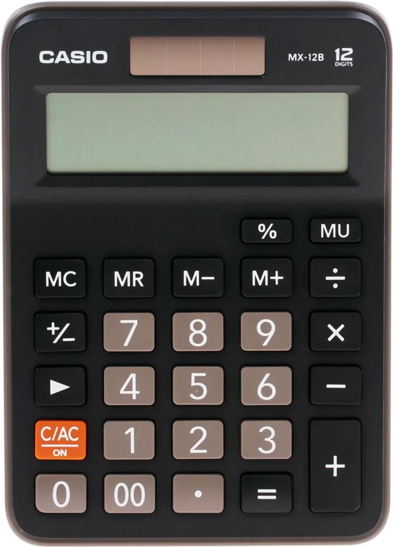 CASIO HESAP MAKİNESİ MASAÜSTÜ MX-12B-BK 12 HANE SİYAH