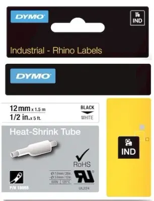 DYMO ŞERİT RHİNOPRO 12MM x 1.5MT BEYAZ/SİYAH 18055