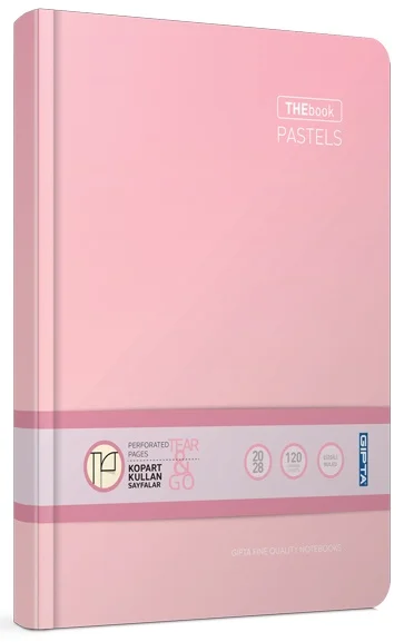 GIPTA DEFTER THEBOOK PASTELS 20x28 İPLİK DİKİŞLİ SERT KAPAK 120 YP. KARELİ 3303