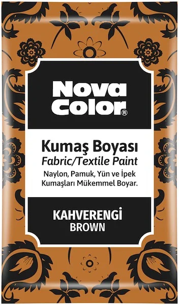 NOVA COLOR KUMAŞ BOYASI TOZ 12 GR KAHVERENGİ NC-905 (Best)