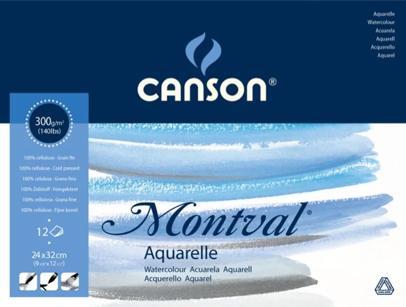 CANSON SULU BOYA BLOĞU MONTVAL 24x32 300 GR 12 SF 200807319