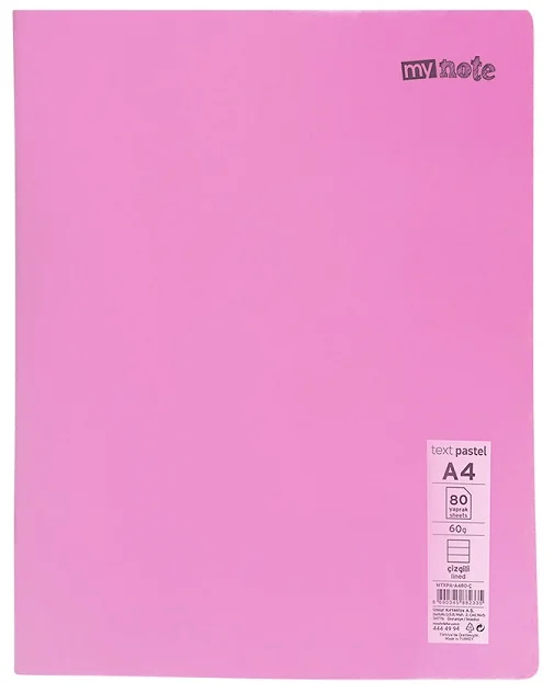 MYNOTE DEFTER TEXT PASTEL PP KAPAK DİKİŞLİ A4 100 YP KARELİ MTXPA-A4100-K