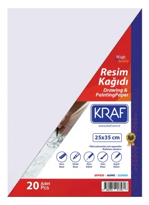KRAF RESİM KAĞIDI 25x35cm   20 Lİ