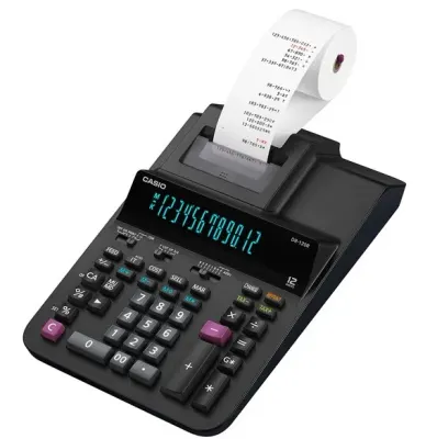 CASIO HESAP MAKİNESİ ŞERİTLİ DR-120R-BK 12 HANE