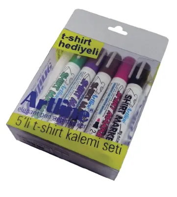 ARTLINE T-SHIRT MARKER 2.0 SET 5 KLASİK RENK + HEDİYE TİŞÖRT A-EKT-2-S5 CLAS