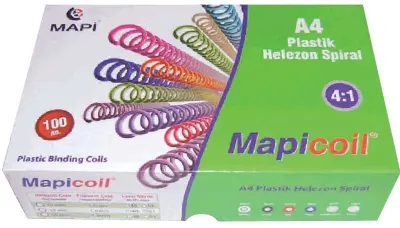MAPİ SPİRAL PLASTİK HELEZON 4:1 25MM ŞEFFAF 50 ADET 48 LOP 2352504 (Best)