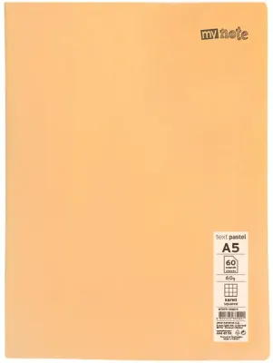 MYNOTE DEFTER TEXT PASTEL PP KAPAK DİKİŞLİ A5 60 YP KARELİ MTXPA-A560-K