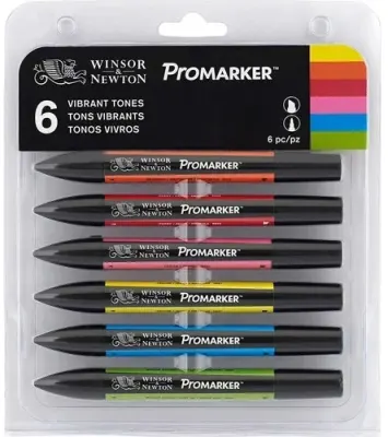 W&N PROMARKER KALEM SET 6 RENK VIBRANT TONES (GÜÇLÜ TONLAR) WN-0290110