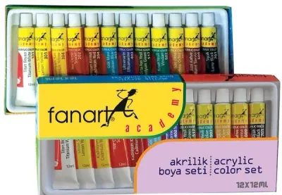 FANART ACADEMY AKRİLİK BOYA SETİ 12x12 ML F-2000.S12 (Best)