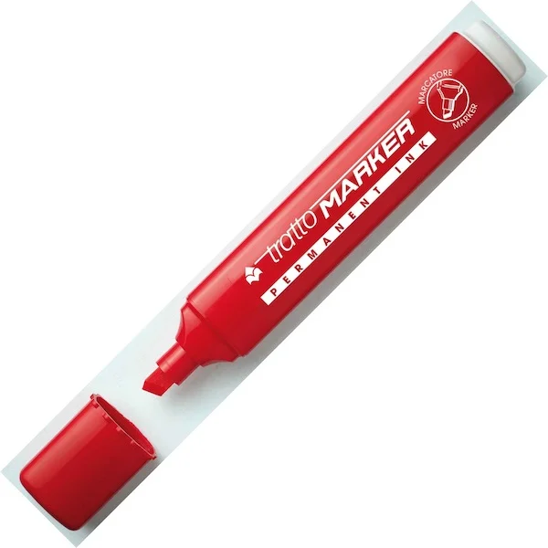 TRATTO PERMANENT MARKÖR KESİK UÇ KIRMIZI 840202