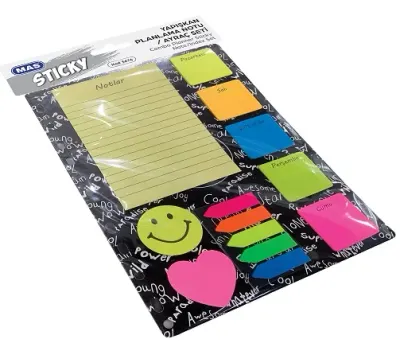 MAS YAPIŞKANLI NOT KAĞIDI KOMBO 3676 SAATLİK PLAN SET 18 YP (Best)
