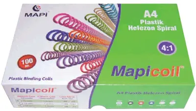 MAPİ SPİRAL PLASTİK HELEZON 4:1 12MM SİYAH 100 ADET 48 LOP 2351201