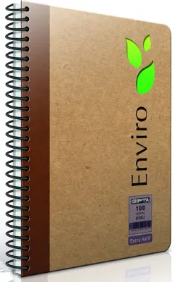 GIPTA DEFTER ENVIRO 17x24 SPİRALLİ KRAFT SERT KAPAK 100 YP. KARELİ 1794