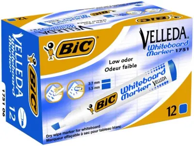 BIC BEYAZ TAHTA KALEMİ VELLEDA 1751 12 Lİ SİYAH 904946-525828