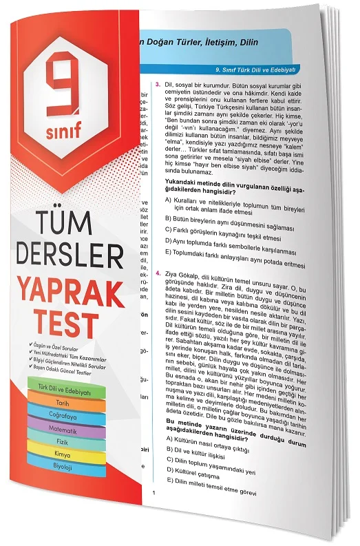 4 ELEMENT - TÜM DERSLER 9. SINIF YAPRAK TEST