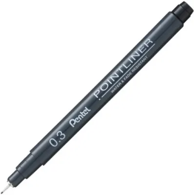 PENTEL ÇİZİM KALEMİ POINTLINER FİBER UÇ 0.3 SİYAH Y S20P-3A