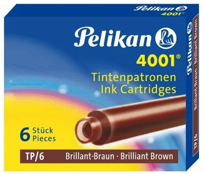 PELİKAN DOLMA KALEM KARTUŞU 4001 KÜÇÜK KAHVE 6 LI 311928