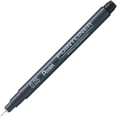 PENTEL ÇİZİM KALEMİ POINTLINER FİBER UÇ 0.05 SİYAH Y S20P-05A