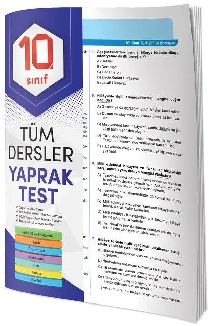 4 ELEMENT - TÜM DERSLER 10. SINIF YAPRAK TEST