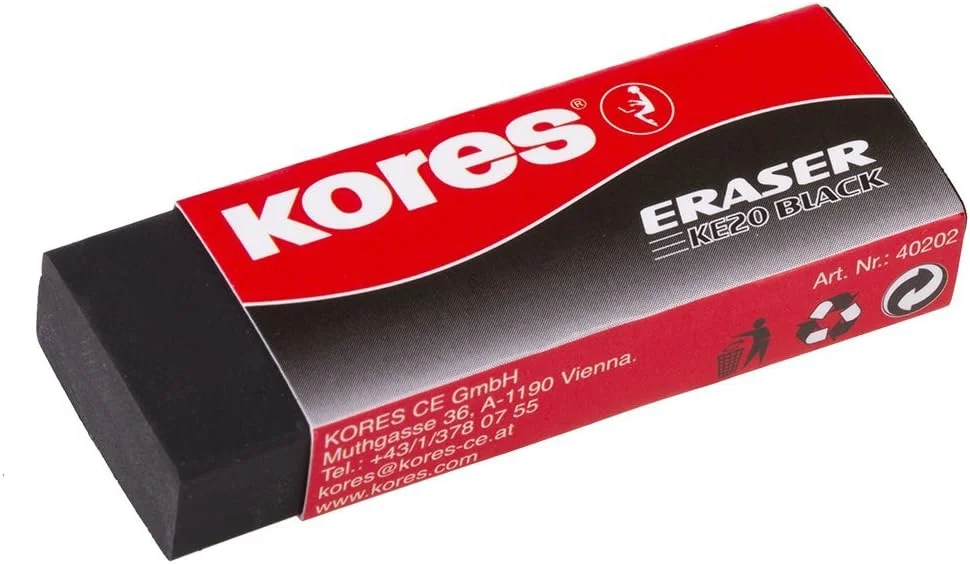 KORES SİLGİ KE20 60X21X10MM SİYAH 40202