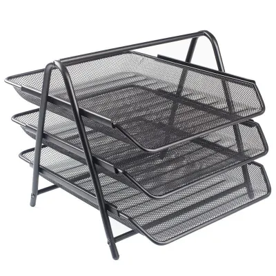 KRAF PERFORE EVRAK RAFI METAL 3 KATLI 460G SİYAH