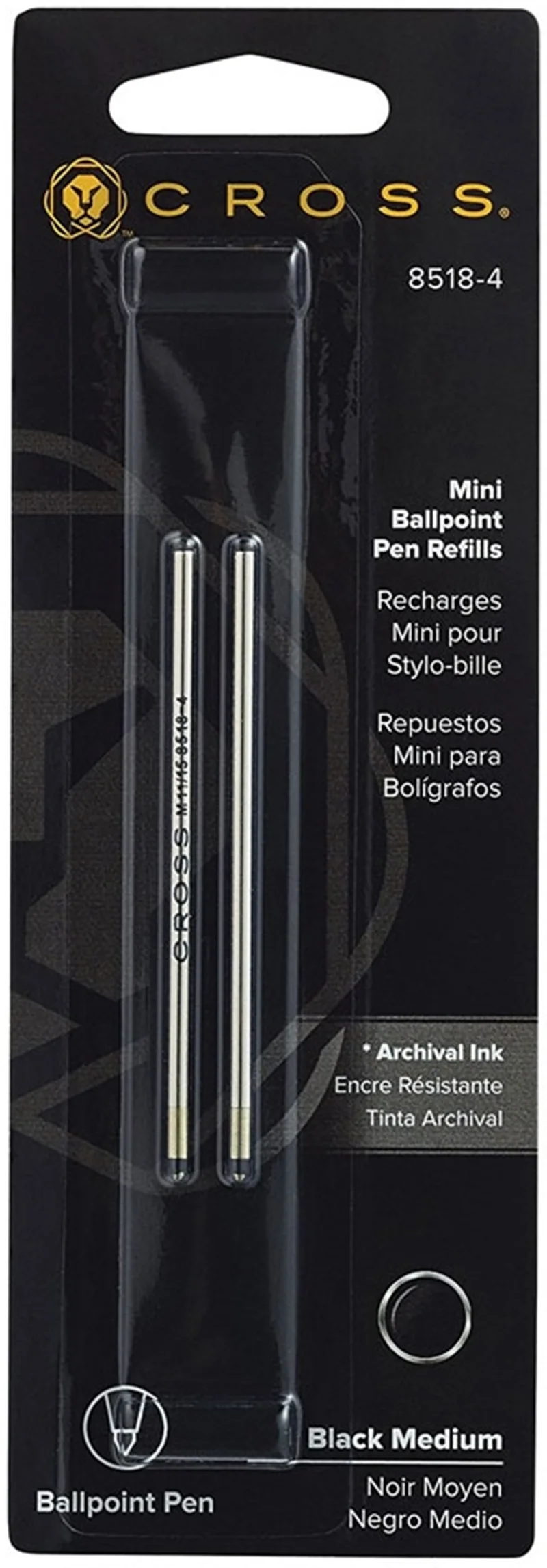 CROSS ROLLER KALEM REFİLİ TECH3 MEDIUM SİYAH 2 Lİ 8518-4