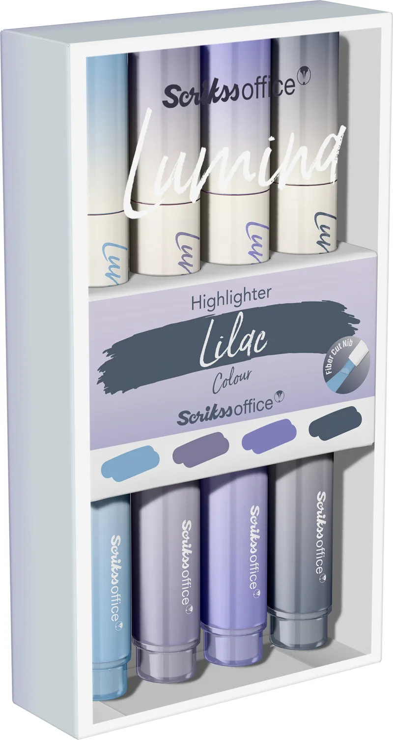 SCRIKSS OFFICE FOSFORLU KALEM LUMINA LILAC 4 LÜ SET