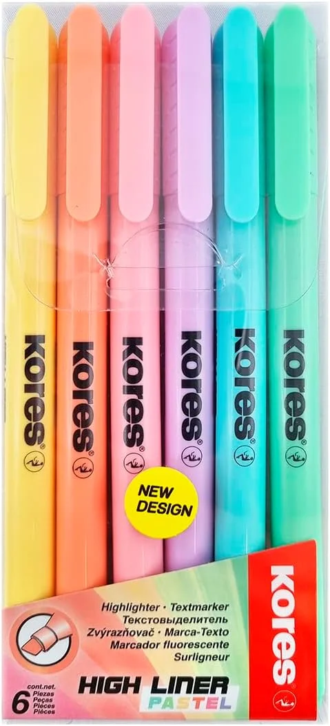 KORES HIGHLINER PASTEL 3-5MM 6LI SET 36246