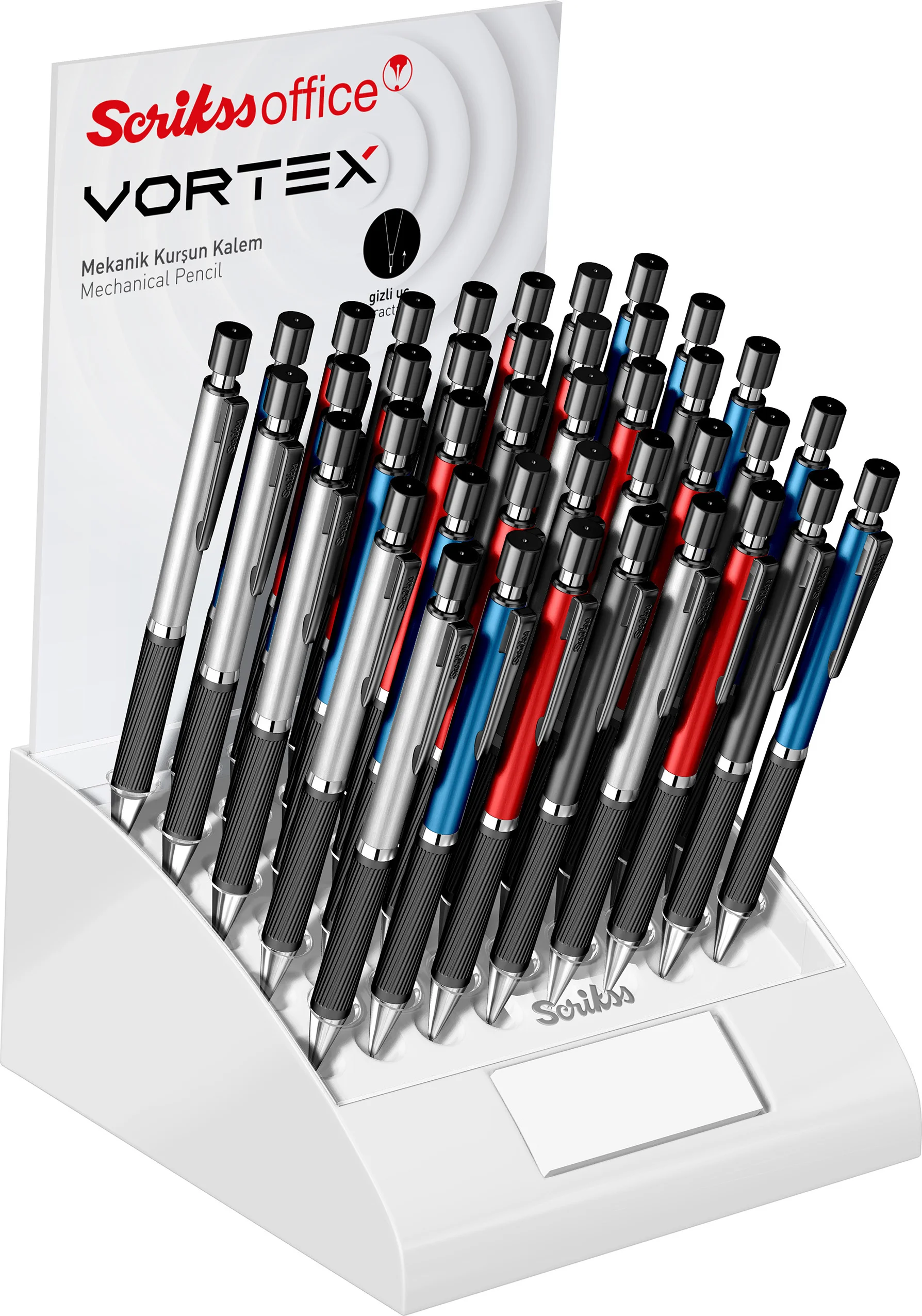 SCRIKSS OFFICE VERSATİL KALEM VORTEX 0.5 - 0.7 40 LI STAND