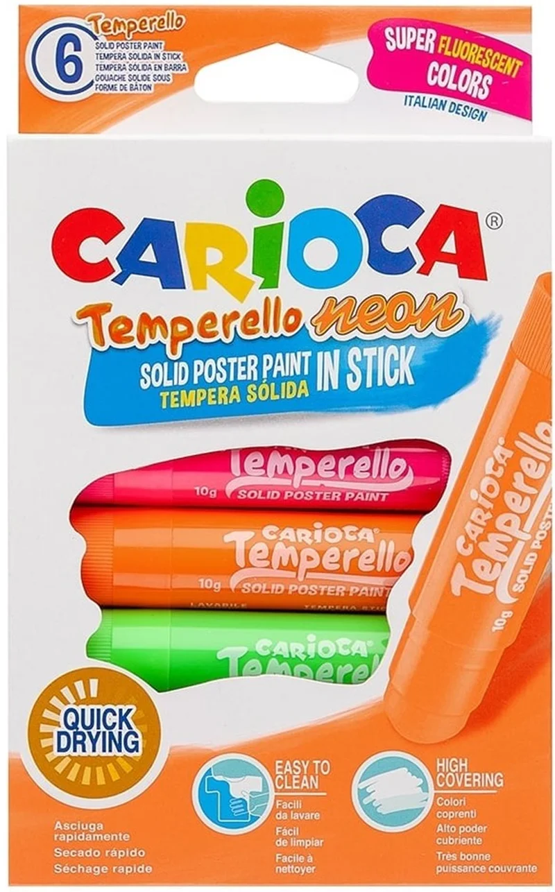 CARIOCA POSTER BOYA KALEMİ STICK FOSFORLU 6 LI 42675