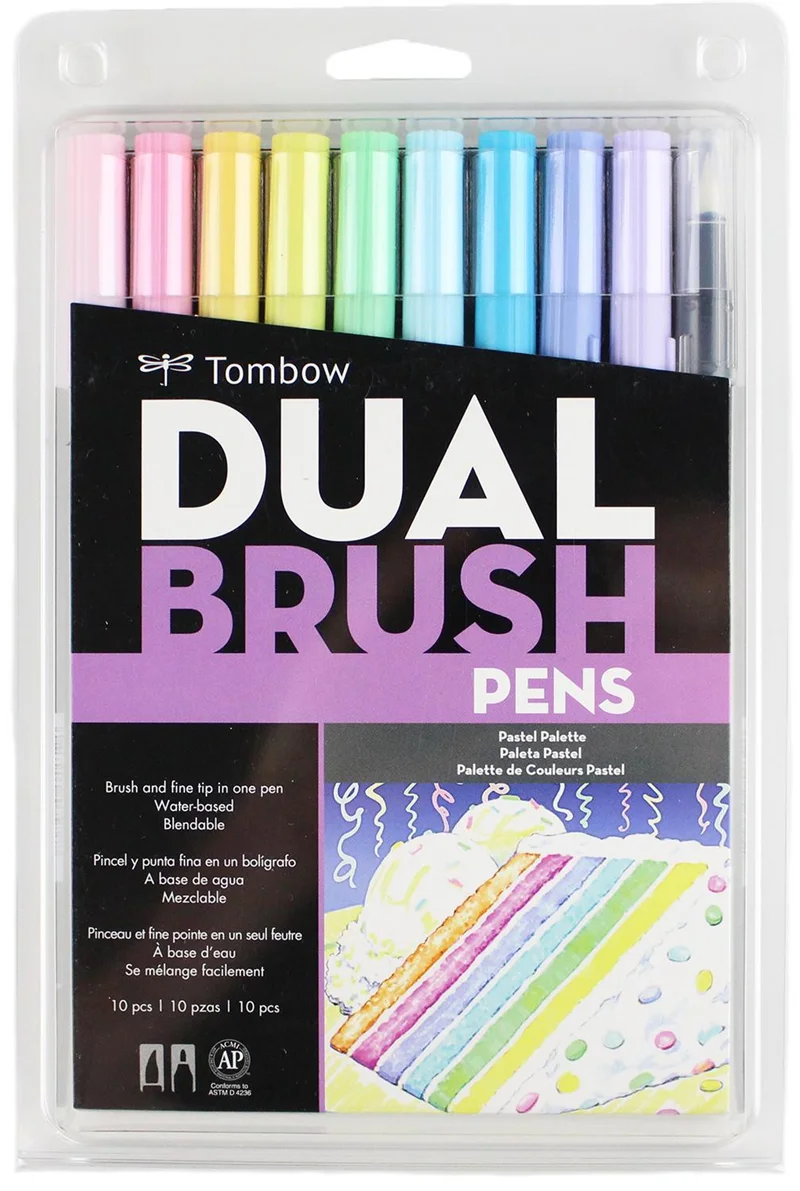 TOMBOW AB-T DUAL BRUSH PEN GRAFİK KALEMİ SETİ 10 RENK PASTEL T-AB-T-10CPA