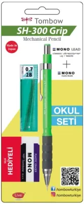 TOMBOW VERSATİL KALEM SH-300 GRIP OKUL SETİ 0.7 NEON YEŞİL BLS. T-SH-GR63 R7.S1