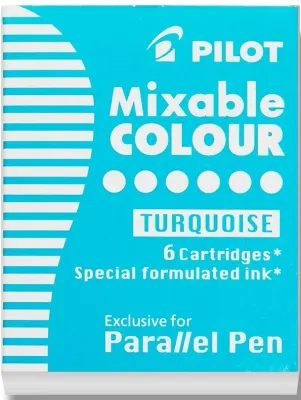 PILOT KALİGRAFİ KALEMİ PARALEL PEN  YEDEĞİ 6 LI AÇIK MAVİ IC-P3-S6-TQ