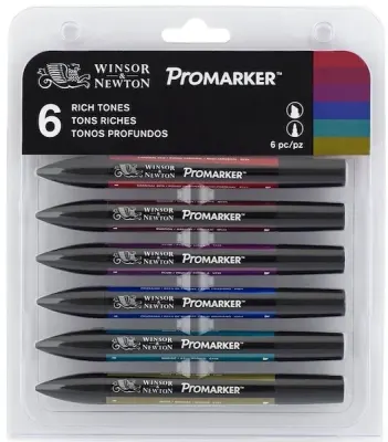 W&N PROMARKER KALEM SET 6 RENK RICH TONES (ZENGİN TONLAR) WN-0290026