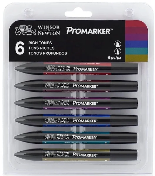 W&N PROMARKER KALEM SET 6 RENK RICH TONES (ZENGİN TONLAR) WN-0290026