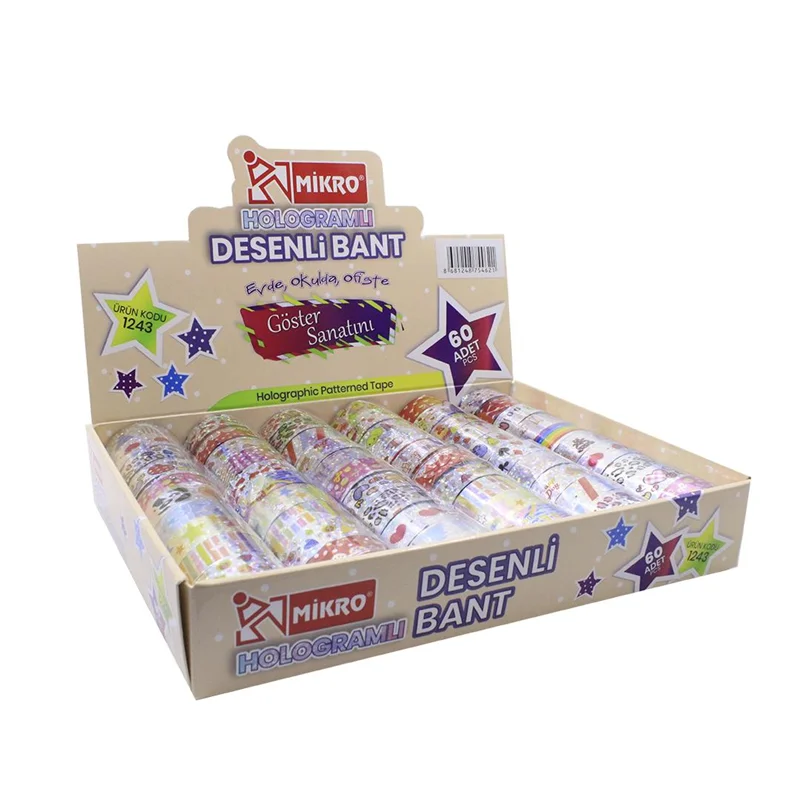MİKRO BANT HOLOGRAMLI DESENLİ 5 Lİ x 12 PAKET 60 ADET BNT1243 (Best)