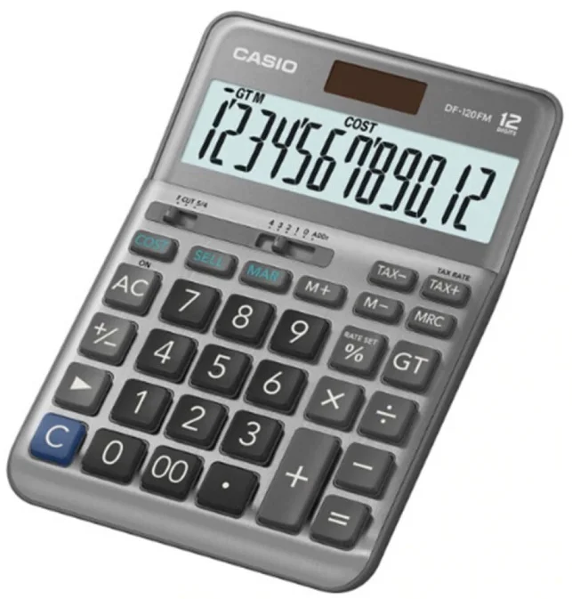 CASIO HESAP MAKİNESİ MASAÜSTÜ DF-120FM 12 HANE