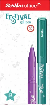 SCRIKSS OFFICE JEL KALEM FESTİVAL 0.7 MAVİ 12 Lİ KUTU
