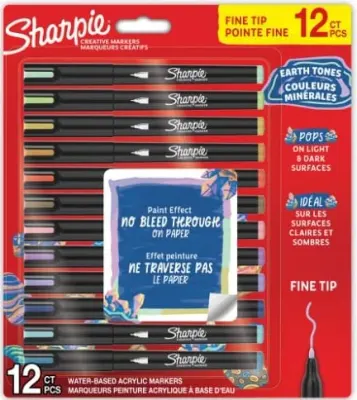 SHARPIE AKRİLİK MARKÖR İNCE UÇ YENİ RENKLER 12 Lİ 2212911