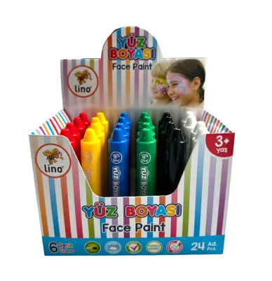 LİNO YÜZ BOYASI 6 RENK 24 LÜ YIKANABİLİR LN-903 (Best)