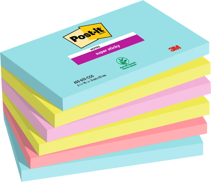 POST-IT YAPIŞKANLI NOT KAĞIDI SS COSMIC 76x127 90 YP 6 LI PAKET 6556SSCO 550600510500