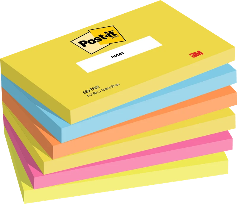 POST-IT YAPIŞKANLI NOT KAĞIDI ENERGETIC 76x127 100 YP 6 LI PAKET 655-TFEN 550600512300