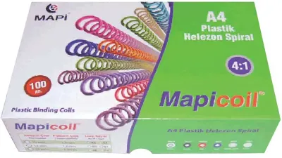 MAPİ SPİRAL PLASTİK HELEZON 4:1 12MM ŞEFFAF 100 ADET 48 LOP 2351204 (Best)