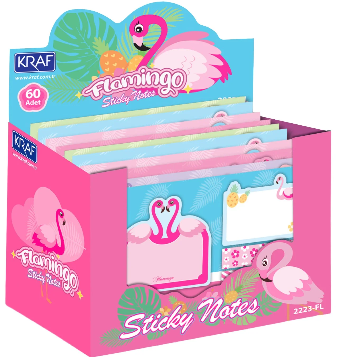 KRAF YAPIŞKANLI NOT KAĞIDI SET FLAMINGO 4 x 20 YP 2223FL