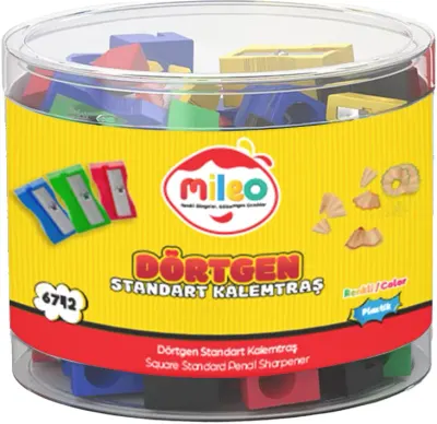 MİLEO KALEMTIRAŞ STANDART PLASTİK DÖRTGEN 6742
