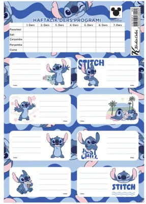 KESKİN ETİKET DERS PROGRAMLI 3 LÜ LILO & STITCH 220130-14