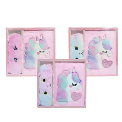 UNICK COLOR KALEM ÇANTASI ELEGANS PELUŞ + UNICORN HATIRA DEFTERİ 7974