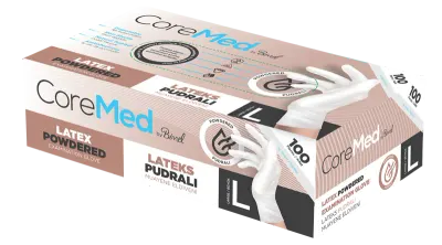 COREMED MUAYENE ELDİVENİ LATEKS PUDRALI TG 100 ADET (L)