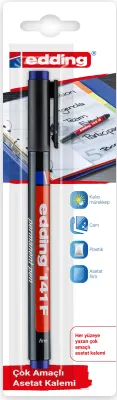 EDDING ASETAT KALEMİ E-141F TEKLİ BLS. MAVİ