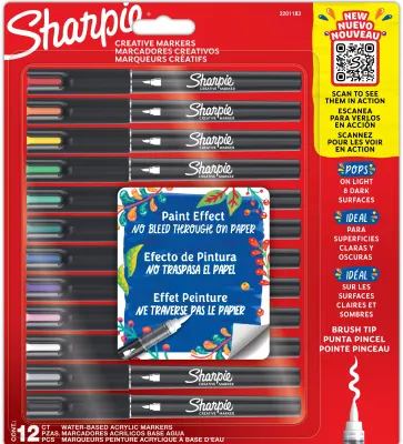 SHARPIE CREATIVE AKRİLİK MARKÖR SET FIRÇA UÇ 12 Lİ 2201183